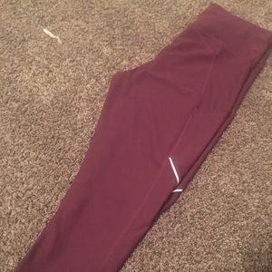 Burgundy Crop Leggings